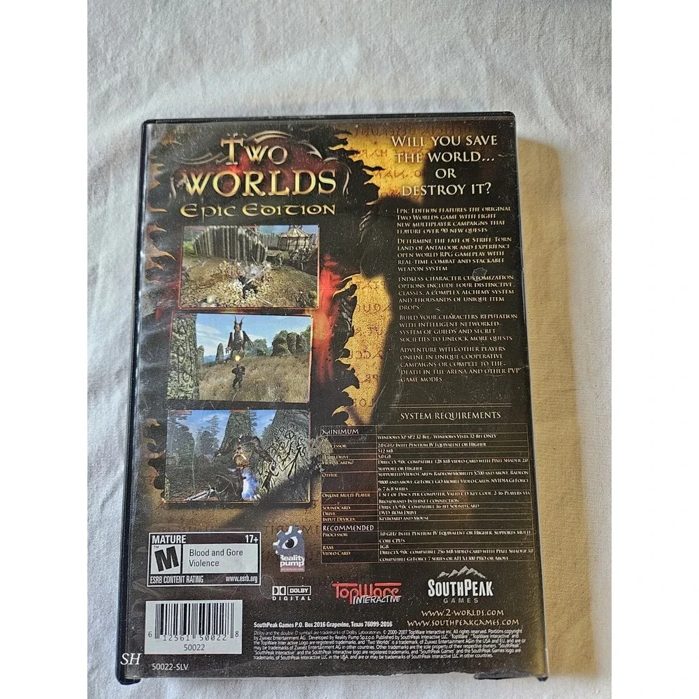 Two Worlds Epic Edition PC DVD Complete CIB SouthPeak Games RPG Fantasy Windows